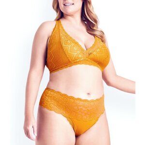 HIPS & CURVES | Women's Plus Size Racer Back Bralette - marigold - 18W/20W